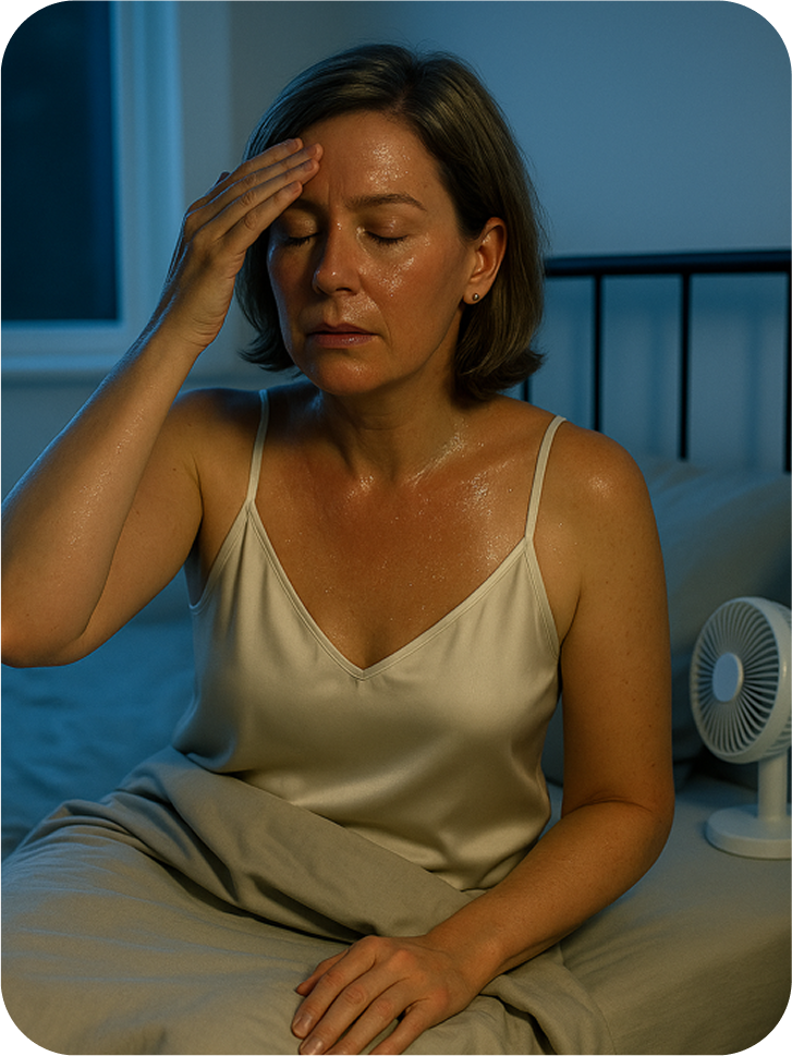 Frau mit überhitztem Gesicht im Schlaf